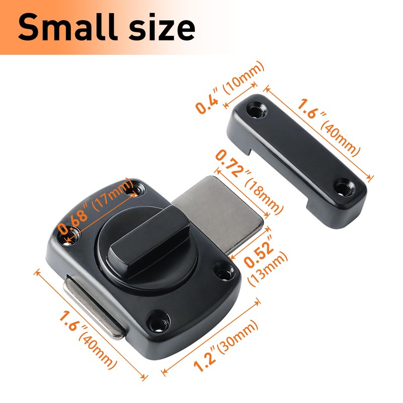 Alise Gate Latch,Slide Bolt Latches Lock,Safety Double Sided Gate Hardware,MS110U-B