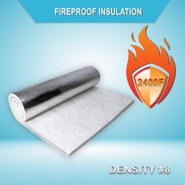 SIMOND STORE Aluminum Foil Faced Ceramic Fiber Blanket - 8# Density - 1/2" x 24" x 60" - 2400F - High Temperature Insulation for Furnace Kiln Forge Fireplace Pizza Oven Stove HVAC Welding Soldering
