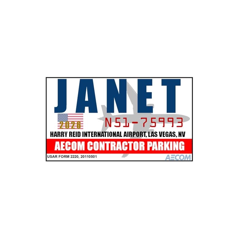 2026 Area-51 Janet Airlines Parking Decal, UFO