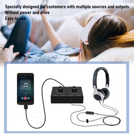 4 Way Stereo Switch, 4 Port Passive Switcher, Audio Input Controller, Suitable for Ensuring Flexible Switching of Audio