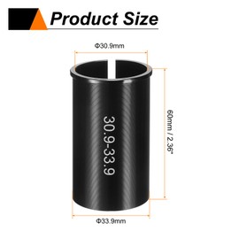 sourcing map 2pcs Alloy Bike Seat Post Reducer Shim 30.9mm to 33.9mm 60mm Length Aluminum Bicycle Reducing Sleeve Conversion Seat Post Tube Adapter for Mountain Bike Road Bike City Bike