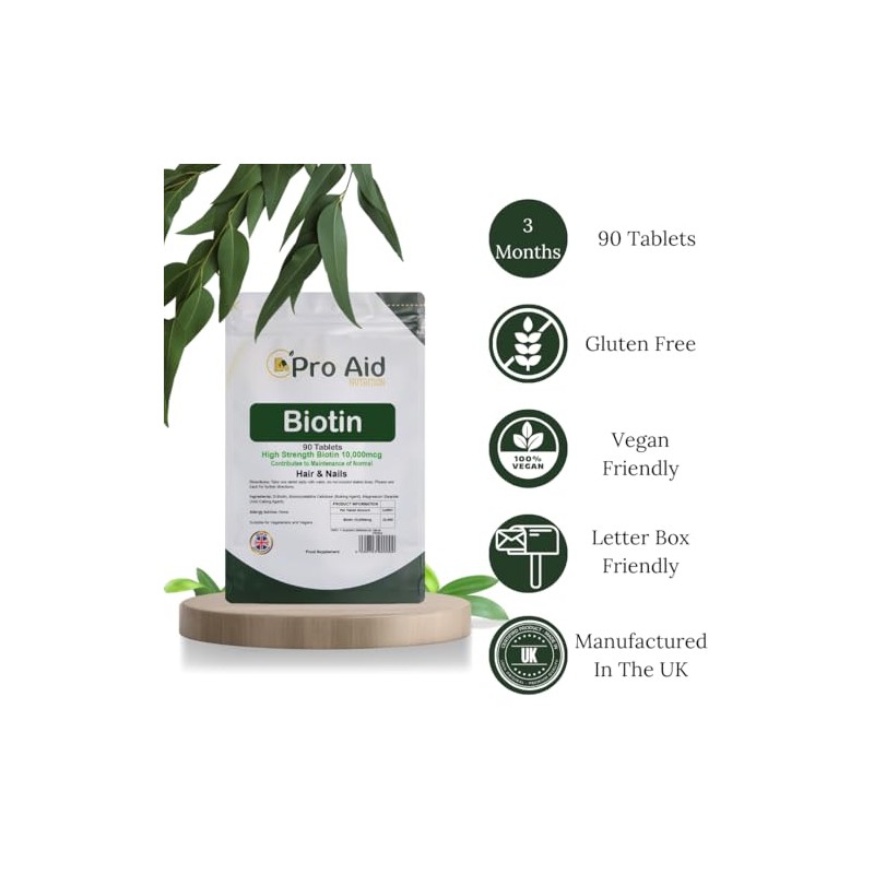 Biotin 10,000mcg Tablets | Hair & Skin Support Supplement |
