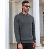 Men's Casual Knit Polo Sweater Classic Long Sleeve Thermal Basic