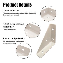 Corner Brace Brackets, 12Pcs-66 x 66mm White Corner Braces for Wood, Universal Furniture Corner Connector, Triangle Shelf Bracket, Corner Desk Connector for Bed, Table, Cabinet