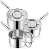 LIANYU Stainless Steel Saucepan with Visible Lid, 1QT & 2QT