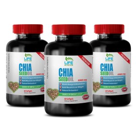 LIFE Nutrition fast-absorbing oil - CHIA SEED OIL - chia beauty oil 3 Bottles 180 Capsules