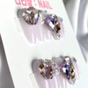 Purple Aurora Princess handmade nail tips - short ballerina /