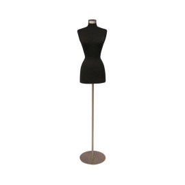 American Dress Forms Female Dress Form Pinnable Black Mannequin Torso Size 14-16 with Metal Base