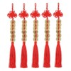 Topxome Retro 6 Coins Red Chinese Knot Copper Feng Shui