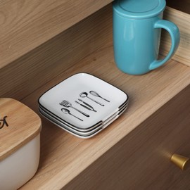 GDCZ Ceramic Spoon Rest for kitchen Counter 4.75 Inches Heat Resistant Spoon Holder for Stove Top, Modern Spoon for Farmhouse, Cooking Utensil Rest, Kitchen Accessories Gifts (White, 1)