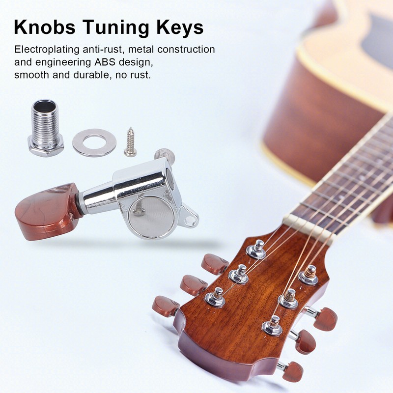 6PCS Guitar Tuning Pegs Electric Acoustic Enclosed Locking Tuner Machine