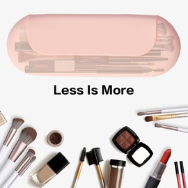 LuBanOne - Soporte para brochas de maquillaje, cierre magnético, organizador de brochas de maquillaje, bolsa de maquillaje, accesorios de viaje (rosa)