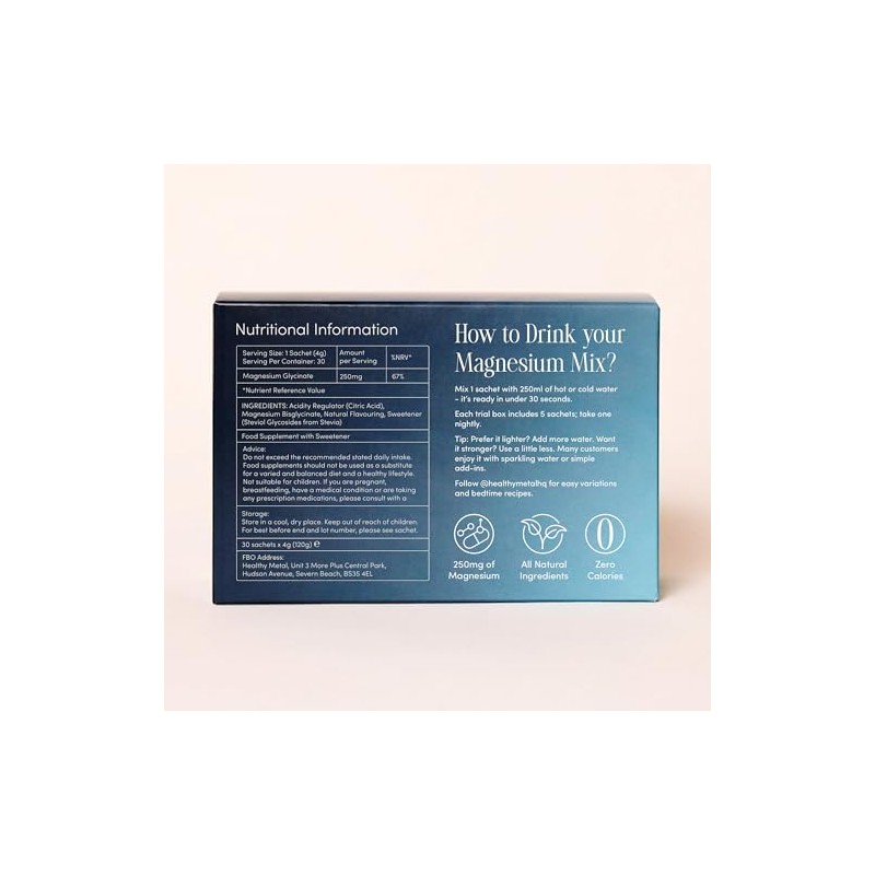 Magnesium Drink Mix Sachets for Sleep, Relaxation & Daily Support,