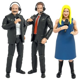Set of 3 Ultimate Commentators with Deluxe Articulation for Wrestling Figures