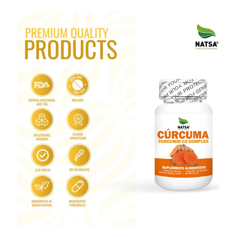 Curcuma Complex 100 Cápsulas, Calidad Premium Sabor Natural