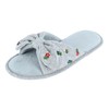 isotoner Womens Recycled Embroidered Jersey Tie Slide, Heather Grey, 8.5-9