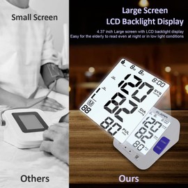 Large Screen Blood Pressure Monitor, ELERA Extra Large Cuff 32-52 cm Blood Pressure Machine for Home Use, Upper Arm BP Cuff Kit with Backlight LCD & HR Detection, Two User Mode