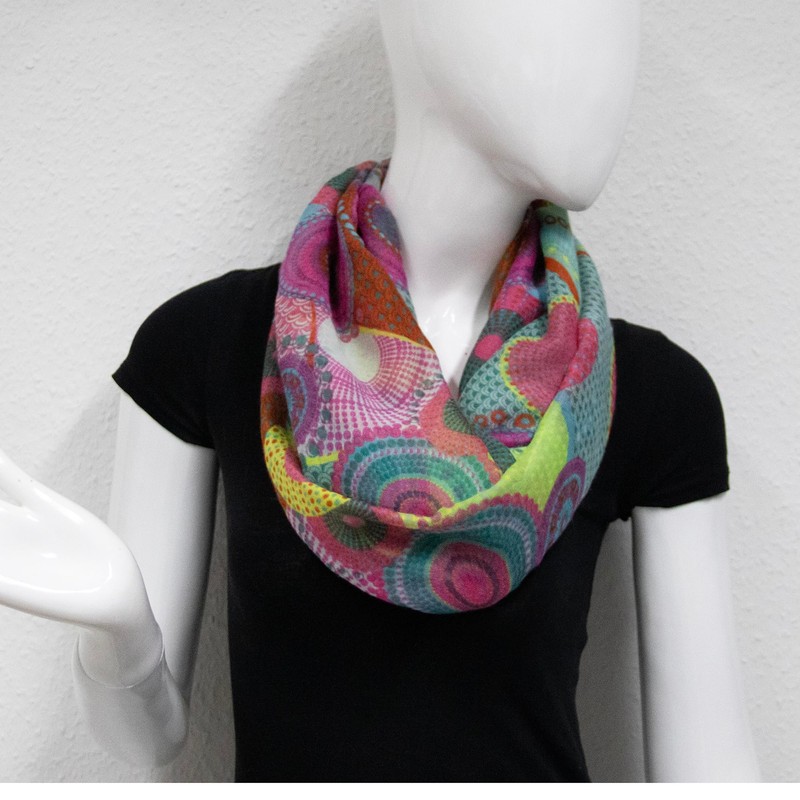 Gloop Women's Scarf Loop Scarf Fine Knit Loop with Ethnic