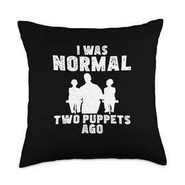Dummies Speak No Lies Funny Ventriloquist Normal Two Puppets Ago Throw Pillow, 18x18, Multicolor