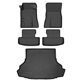 Wailtnb-Floor Mats for Ford Mustang 2015-2024 2025 Convertible/Coupe/GT/EcoBoost Models (Without Subwoofer in Cargo Area Not for Mach-E) Cargo Mat Car Mat for Mustang Accessories Black