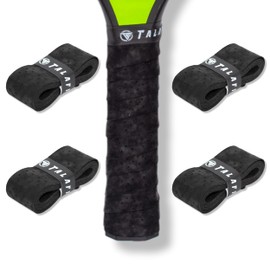 TALAFIT OverGrips Padel Racket Grip Ultra Grip Model Pro Padel Racket Grip Perforated Grip Tennis Accessories for Padel Racket Maximum Grip Black x 4