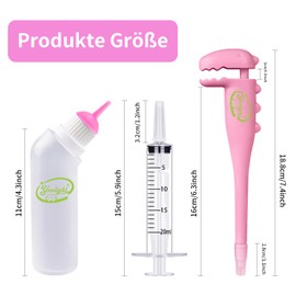 Yoolight Pet Pill Shooter, Pill Plunger Dispenser with 20 ml Syringes and Nursing Bottle Feeder for Cats, Dogs and Small Animals (Pink)
