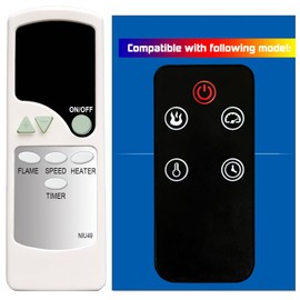 Replacement Remote Control for Home Decorators Collection Electric Fireplace 1557FM-33-201 1927FM-28-201 2291FM-23-259 2240FM-26-326 1926FM-23-201