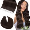 UK-Fashion-Shop Tape in Hair Extensions Human Hair Dark Brown Tape