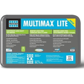 Laticrete Multimax Lite One-Step Polymer Fortified Large and Heavy Tile Mortar, 25 Lbs Bag for Interior and Exterior Ceramic Tile Installations, White (0289-0025-22)