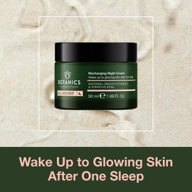Botanics Crema De Noche Revitalizante All Bright - Hidratante Facial Con Vitamina C Y Aha De Hibisco Para Una Piel Radiante - Hidratante Y Suavizante - Crema Facial Vegana Y Libre De Crueldad Animal P