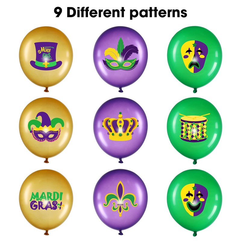 45 Piece Mardi Gras Decorations Mardi Gras Balloons Arch Kit