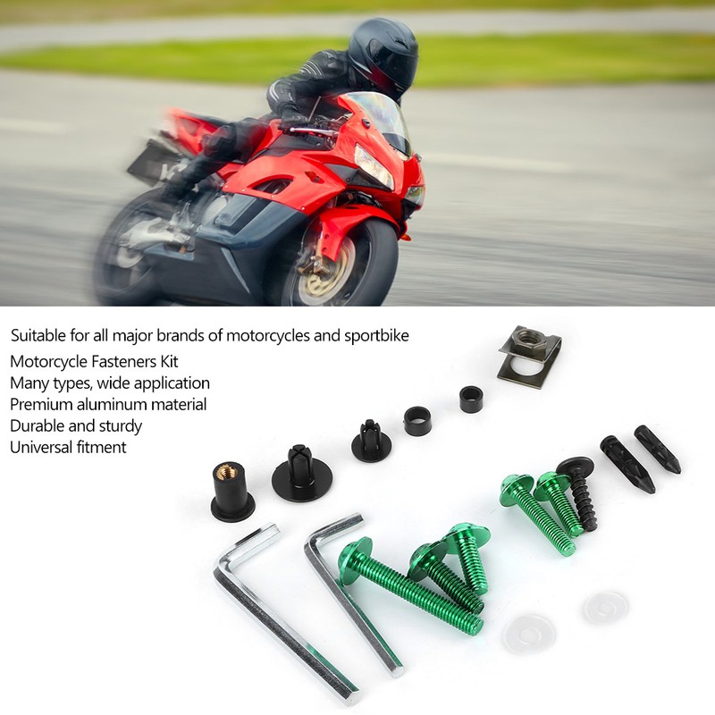 Universal Motorcycle Fasteners Kit Fairing Bolt Box Clamping Screws Nuts