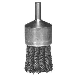 Radnor 1 1/8" X 1/4" Carbon Steel Knot Wire Mounted End Brush For Use On Die Grinders And Drills
