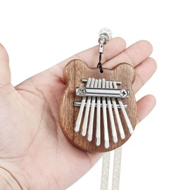 Alnicov 8 Keys Kalimba Thumb Piano,Super MiNi Mahogany Finger Piano with lanyard Suitable for Beginners(Ear Shape)