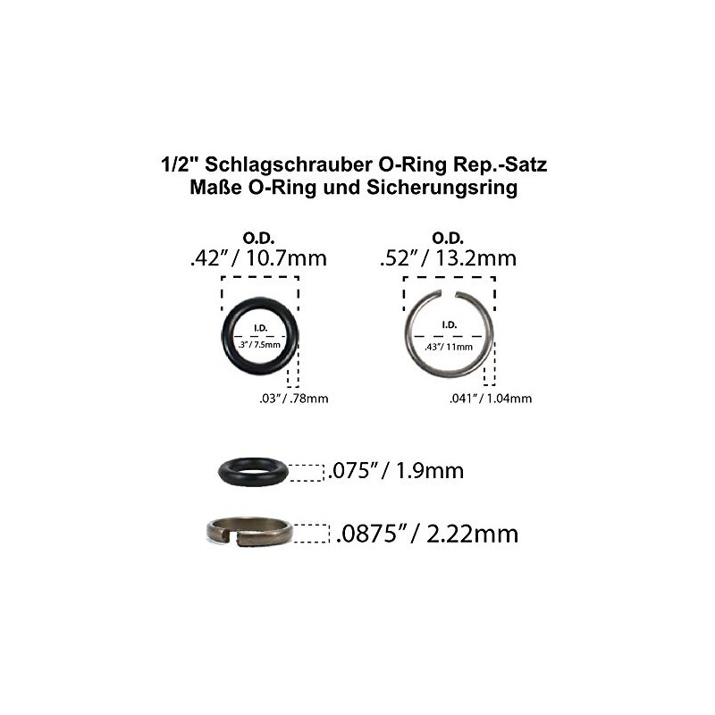 STARK GmbH Impact Wrench 1/2 Inch O-Ring Repair Kit -