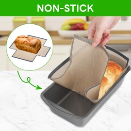 Silicone Bread Loaf Pan Liner(2-Pack) - Non-Stick and Reusable Bread pan Liner for bread, pound cakes，meatloaf - fit for 9x5" loaf pans - Perfect for Bakers, Kitchen, Home & Commercial Use