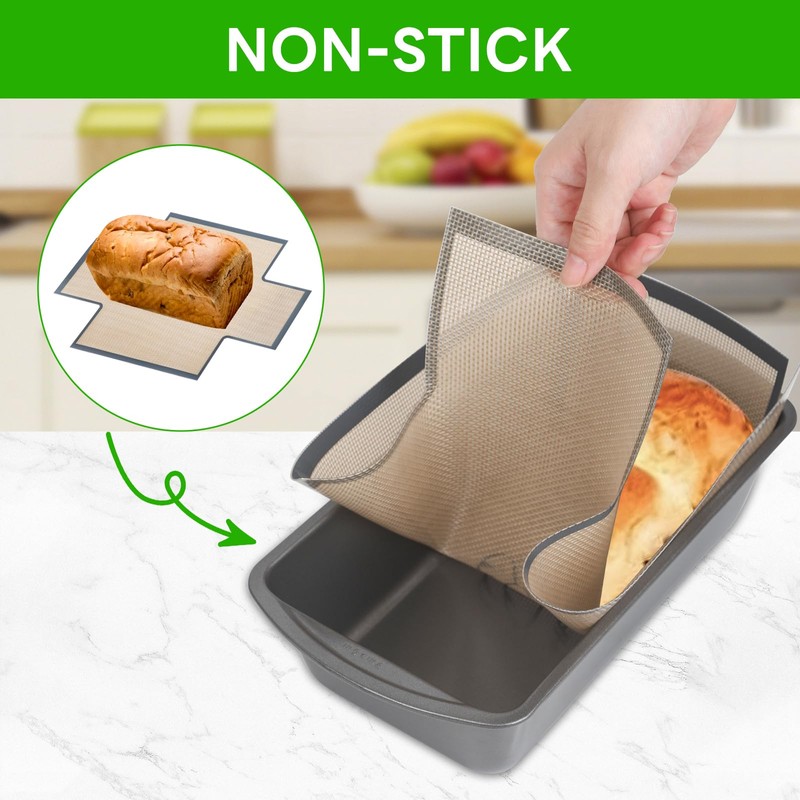 Silicone Bread Loaf Pan Liner(2-Pack) - Non-Stick and Reusable Bread