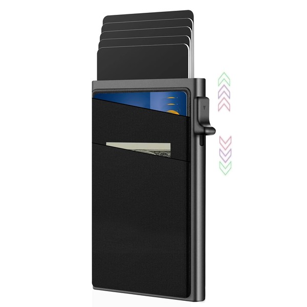 WAYAMY Slim Tarjetero Metalico en Efectivo, Antirrobo con Protección RFID,