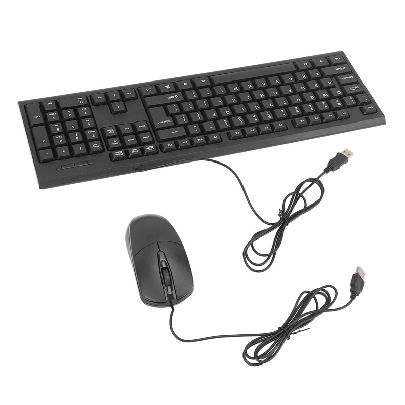 Keyboard and Mouse Combo Black Waterproof 104 Keys Anti Slip