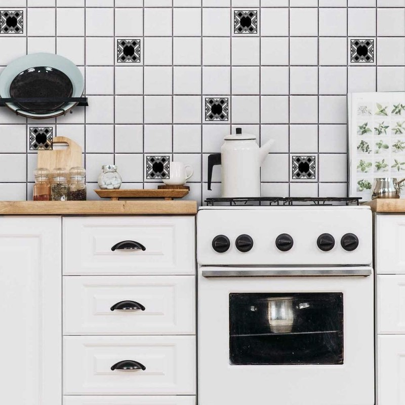 'Patterned Art Deco Square' 108mm Square Ceramic Tile (TD00019138)