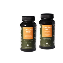 Lunatura Curcuma Trio | Kurkuma Kapseln mit Curcumin | Hochdosiert & Fermentiert | Angereichert mit Selen & Phosphatidylserin | 2er Set - 120 vegane Kapseln