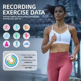 HPLSZCN Smart Ring for Women & Men - Fitness Tracker, Sleep Monitor, IP68 Waterproof Health Ring, Activity Tracker Compatible with iOS & Android (Silver, 7)