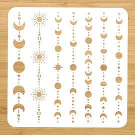 NBEADS 3 Pcs Moon Stars Painting Stencils Templates, 11.8×11.8 Inch Reusable DIY Art and Craft Stencils for Painting on Wood, Fabric, Paper, Walls, Canvas, Floor, Tile