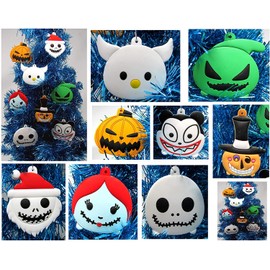 Nightmare Before Christmas Ornament Set with Jack Skellington, Sally, Zero, Oogie Boogie and Friends