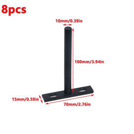 Antrader Set of 8 Floating Shelf Brackets, 4-Inch(Deep) Concealed Blind Shelf Support for Raw Wood Shelves, Matte Black, Screws and Anchors Included