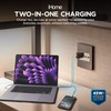 iHome 45W GaN Universal Charger, Dual USB-C Ports, Power Delivery,
