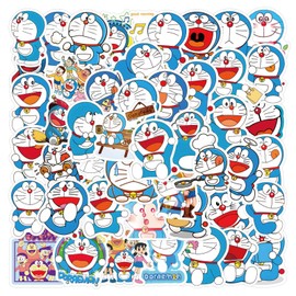 Haorange Doraemon Cute Stickers, Waterproof, Fashionable, Cartoon, Kids, Notebook, Suitcase, Guitar, Car, Motorcycle, Bicycle, Set of 110
