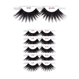6packs Eyelashes - #301 Christina 100% Human Hair Fake Eyelashes