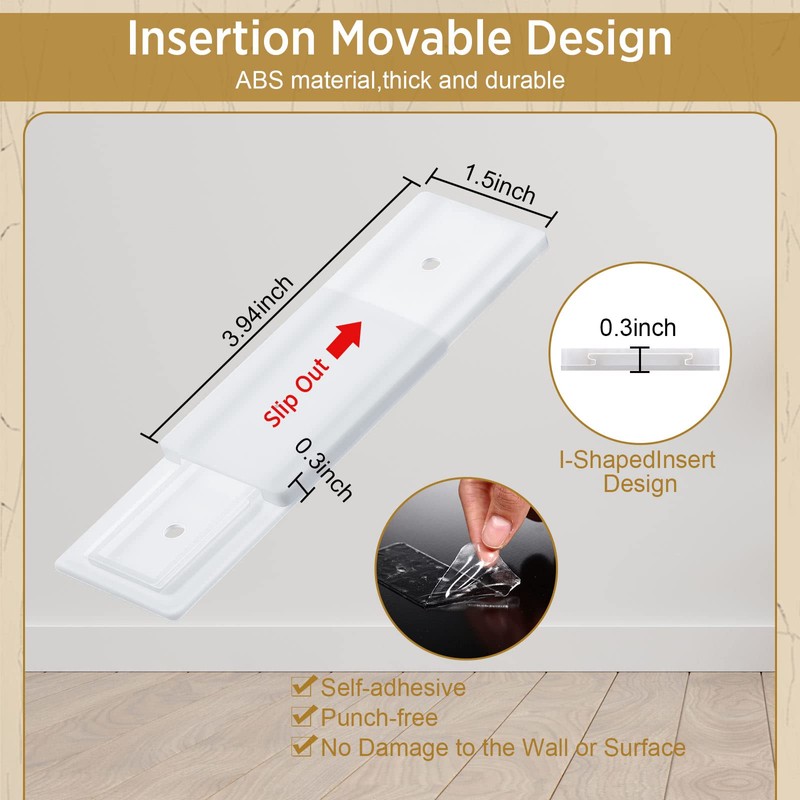 Yinkin 6 Pcs Power Strip Holder Self Adhesive Power Strip