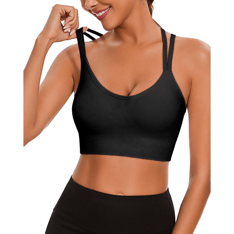 Sykooria Sports Bra Packs for Women Cross Back Padded Sport